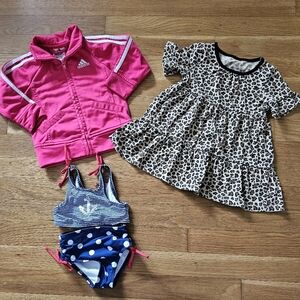 Girl's Size 12 Months Jacket, Top, & Bikini Bathing Suit Set Bundle of 4 Pieces